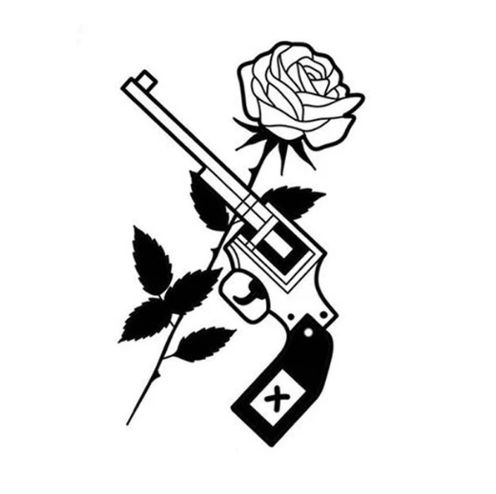 Gun and roses